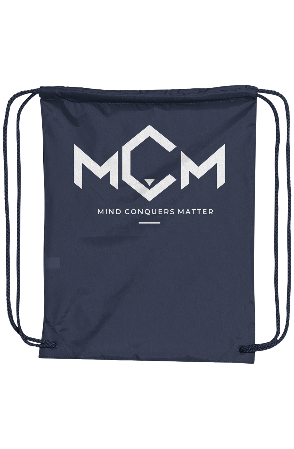 MCM Drawstring Pack in navy with the MCM logo in white