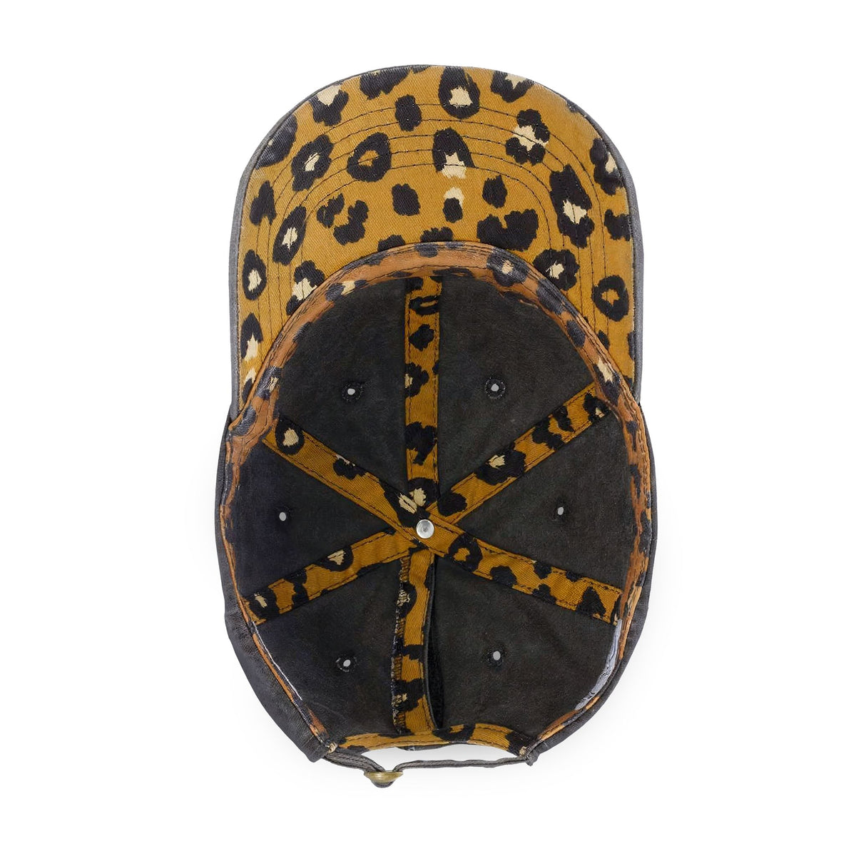 MCM Women's Washed Cap in black / leopard, patterned undervisor