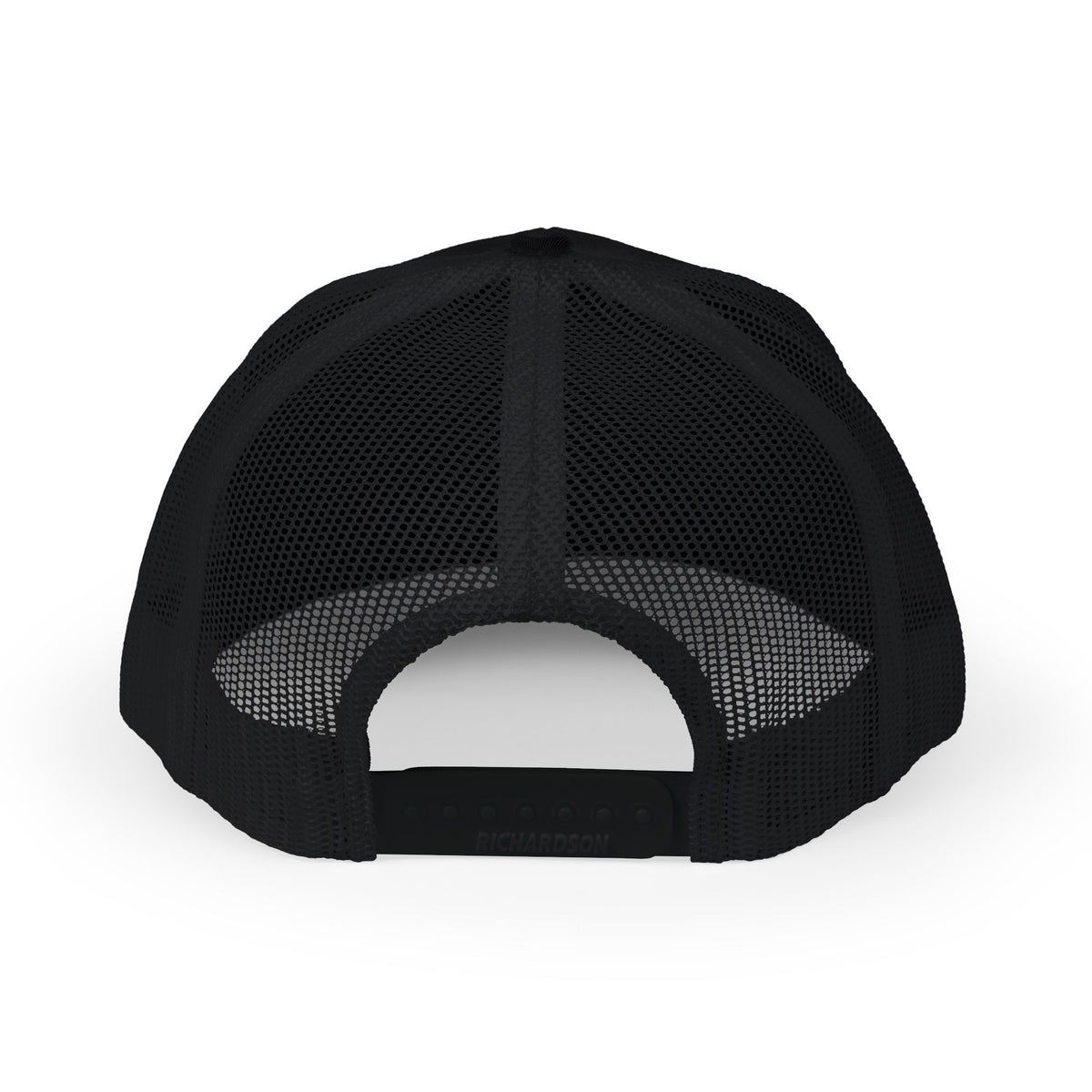 MCM Trucker Cap in black, mesh back with snapback closure