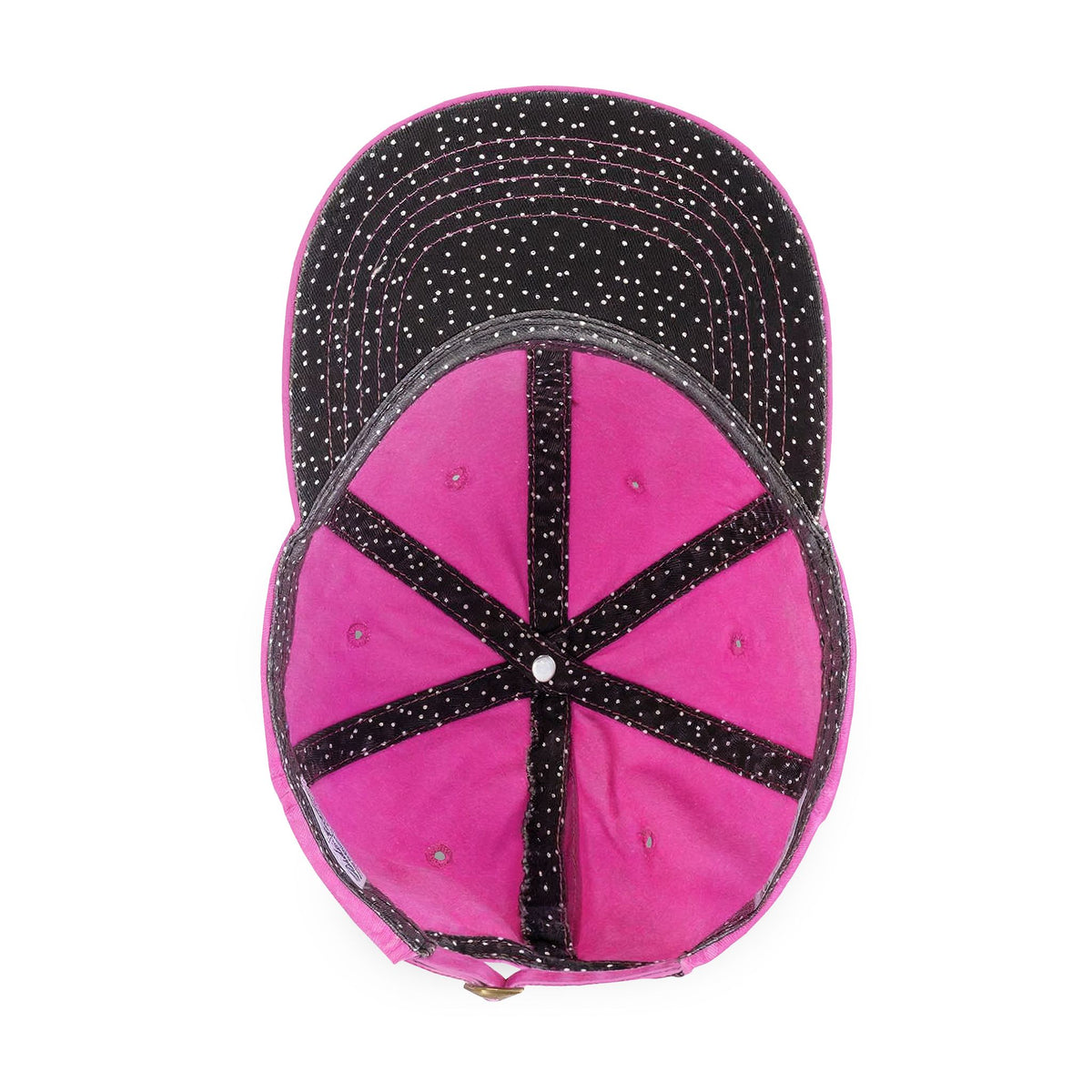 MCM Women's Washed Cap in rose / polka dots, patterned undervisor