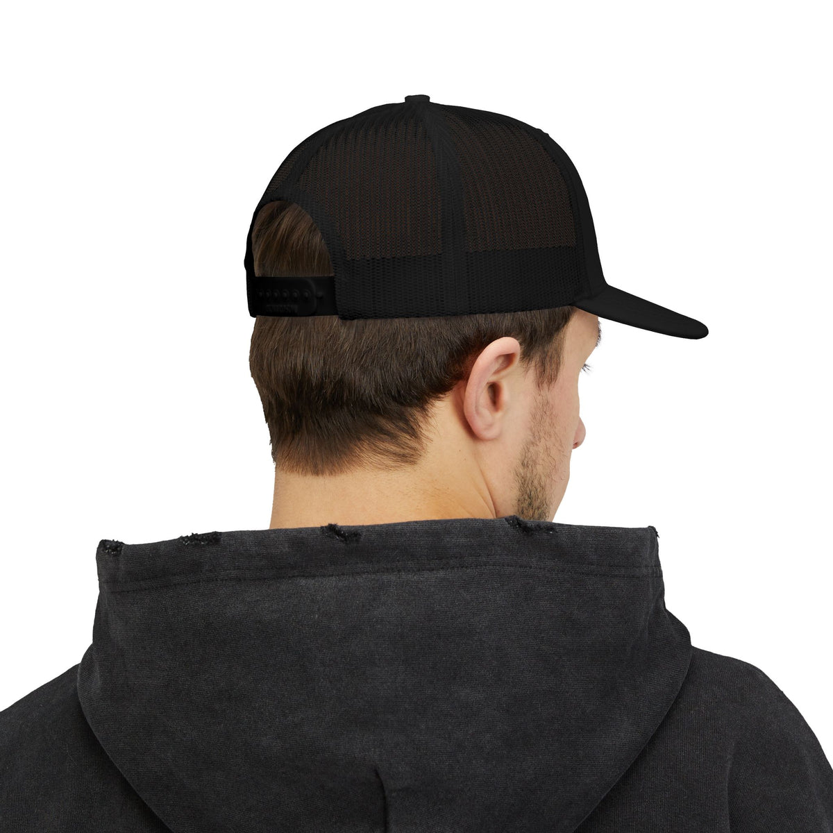 MCM Trucker Cap in black, worn, back view